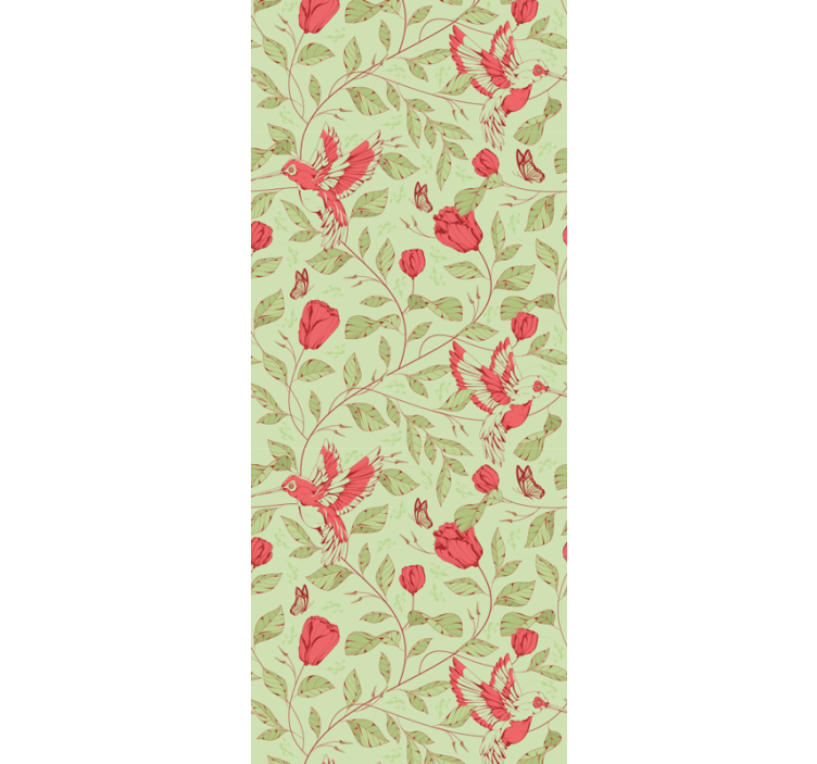 Rollo esszimmer mit rotem tulpenmuster - TenStickers