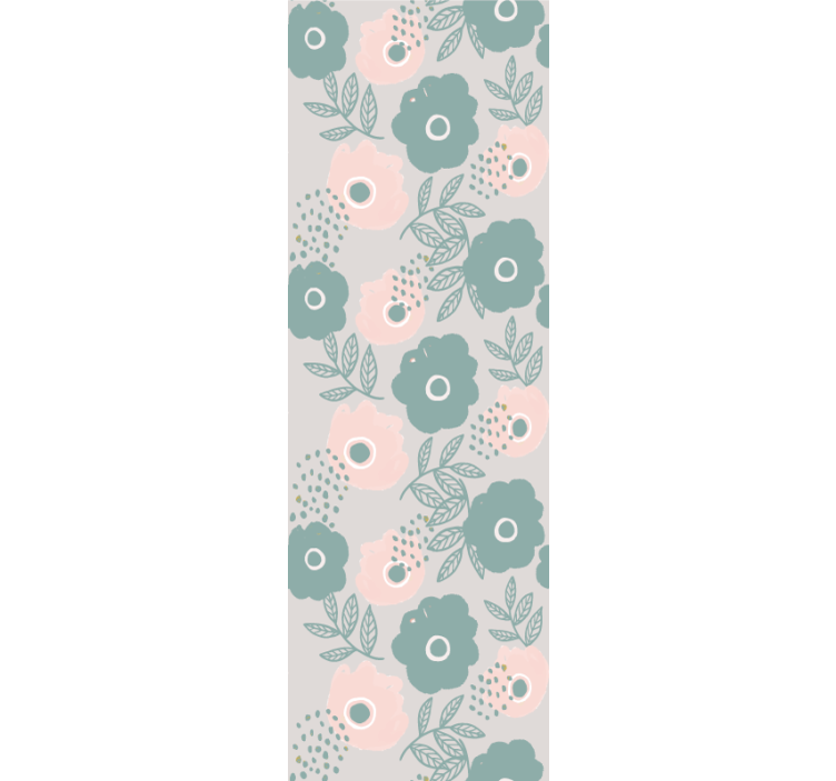 Rollo esszimmer mit pink und blauen aquarellblumen - TenStickers