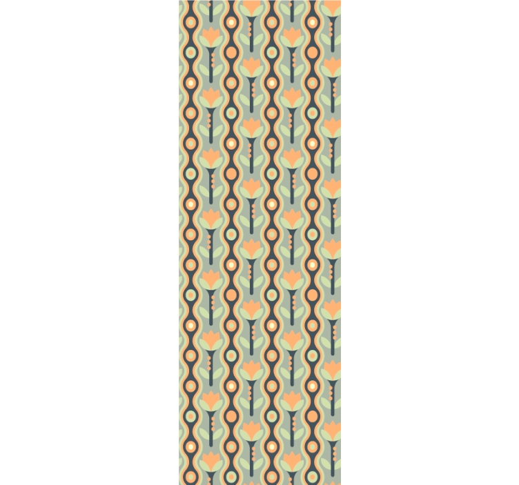 Rollo esszimmer orange unregelmäßiges floral - TenStickers