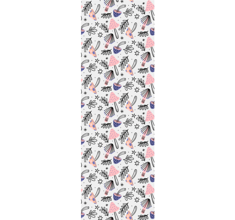 Rollo esszimmer mit klassischen pilzen und blumen - TenStickers