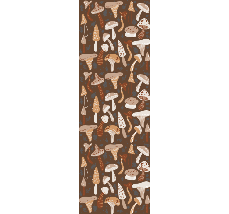 Rollo esszimmer mit waldpilzen auf braunem hintergrund - TenStickers