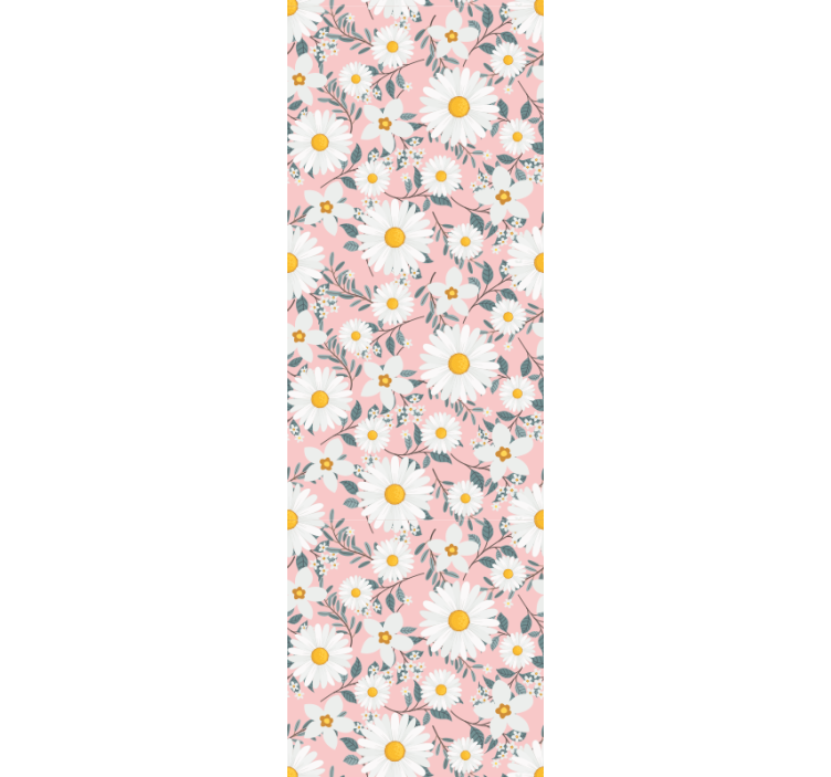 Rollo esszimmer mit pinkem hintergrund und gänseblümchen - TenStickers