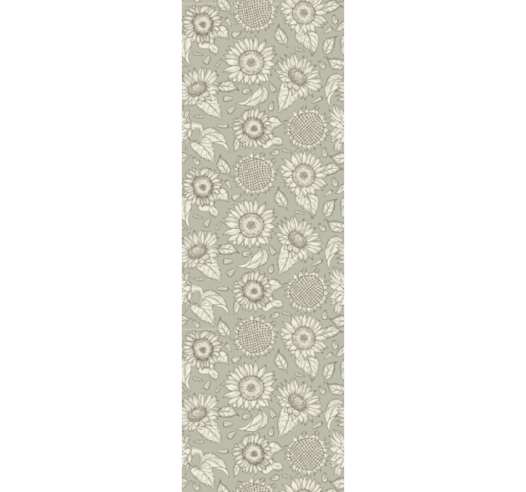 Rollo esszimmer graue sonnenblumen - TenStickers