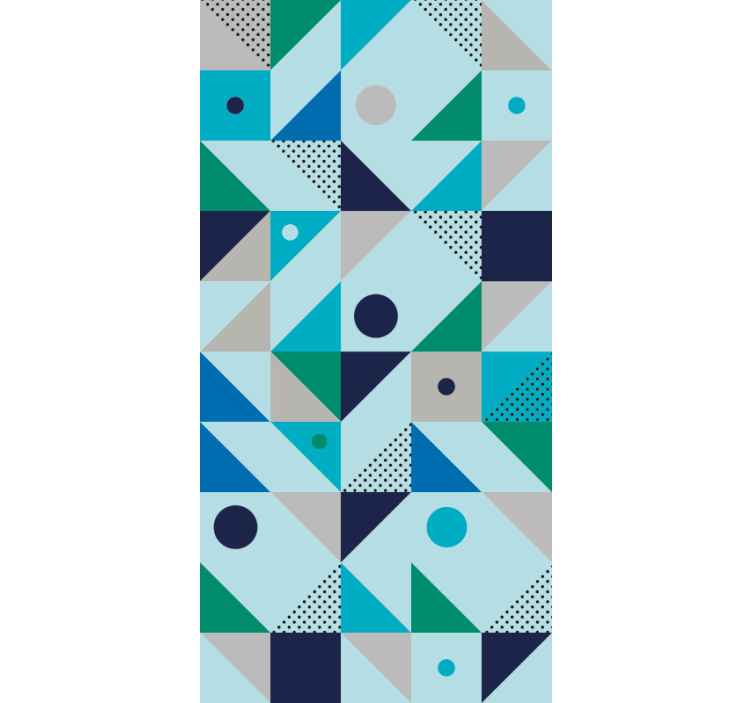 Rollo esszimmer in blauem patchwork - TenStickers