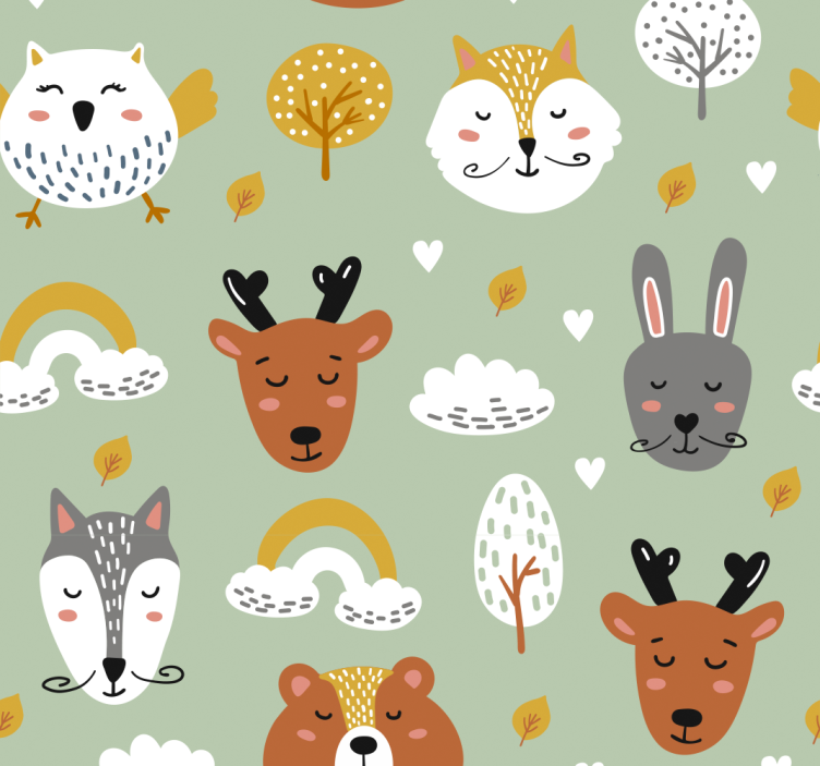 Rollo fenster kinderzimmer skandinavische waldtiere - TenStickers