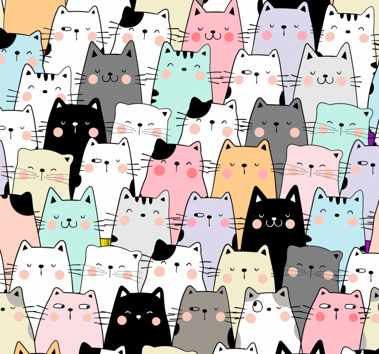 Rollo fenster kinderzimmer mit katzenmotiv - TenStickers