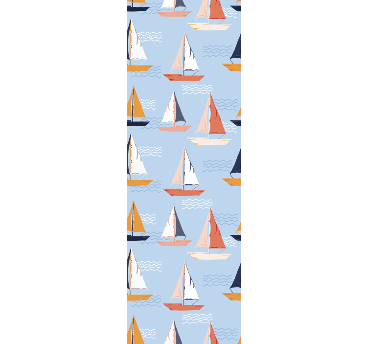 Rollo fenster kinderzimmer mit fröhlichem segelboot-muster - TenStickers