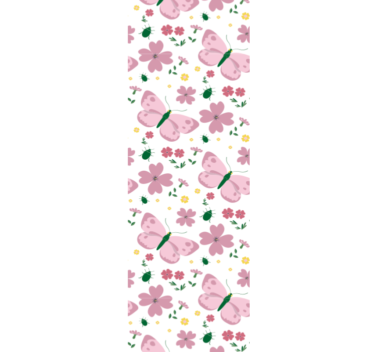 Rollo fenster kinderzimmer zartes rosa blumen und schmetterlinge - TenStickers