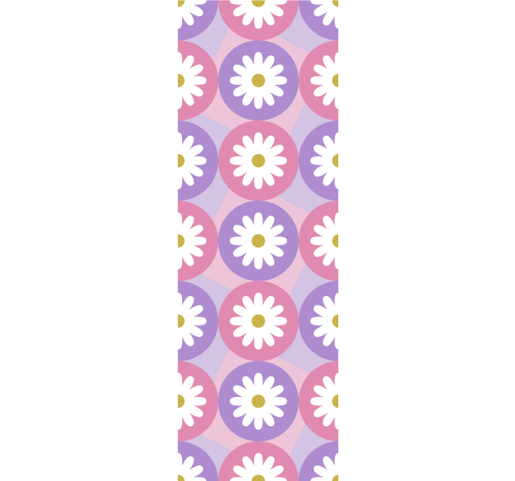 Rollo fenster kinderzimmer lila pink gänseblümchen muster - TenStickers