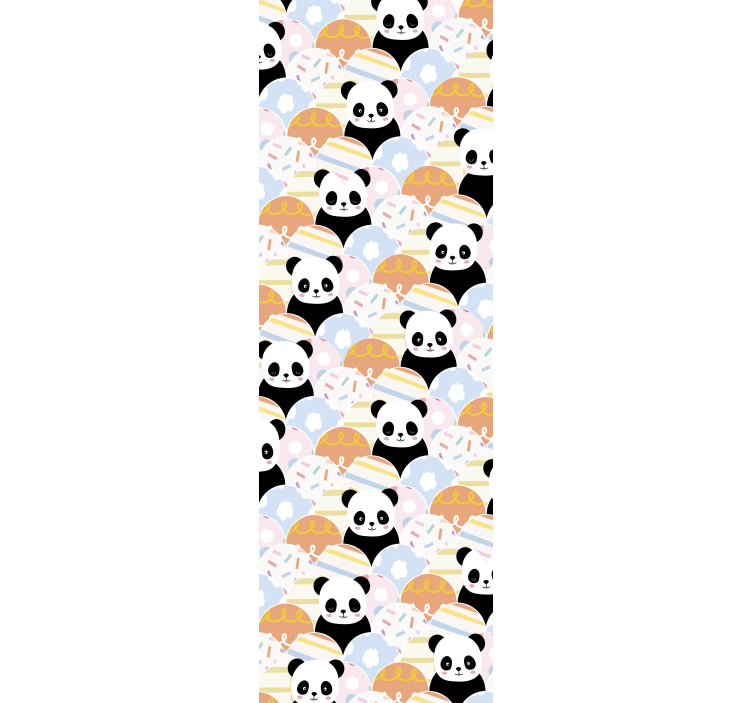 Rollo fenster kinderzimmer panda patchwork design - TenStickers