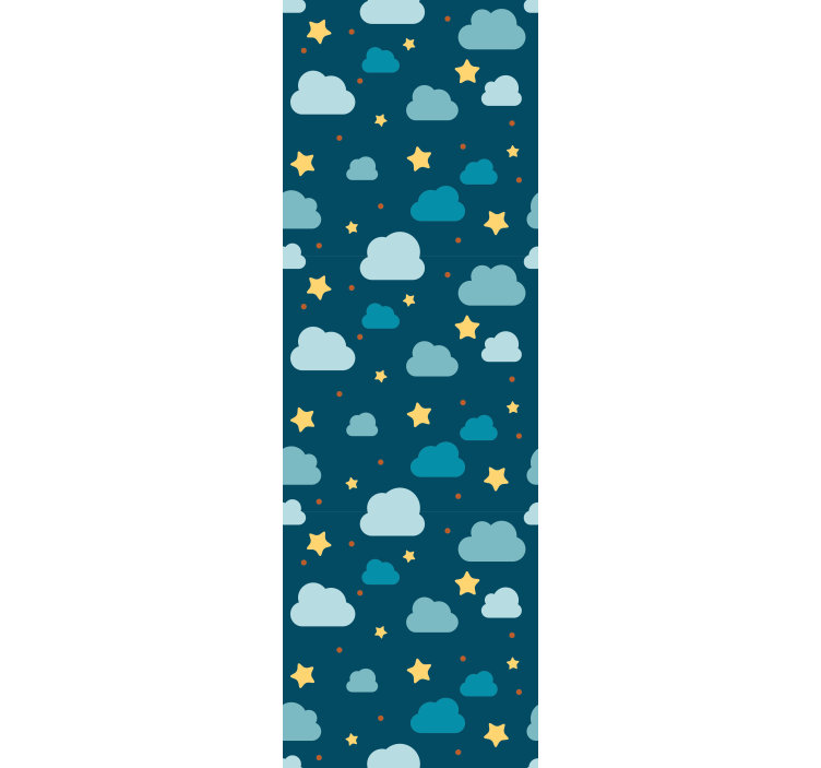 Rollo fenster kinderzimmer sternennacht mit wolken - TenStickers