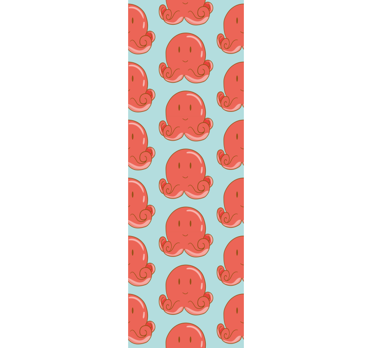 Rollo fenster kinderzimmer mit rotem octopus-muster - TenStickers
