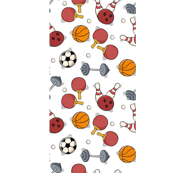 Rollo fenster kinderzimmer mit sportgeräten im doodle-stil - TenStickers