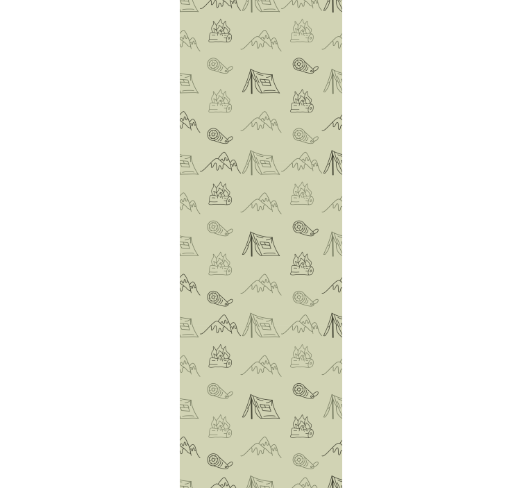 Rollo fenster kinderzimmer mit handgezeichneten campingmotiven - TenStickers