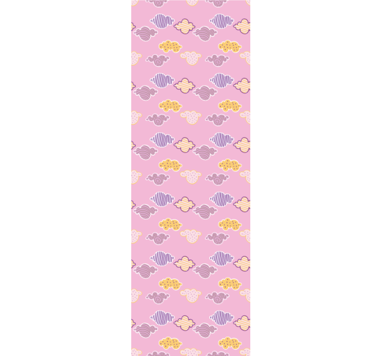 Rollo fenster kinderzimmer design mit rosa wolken - TenStickers
