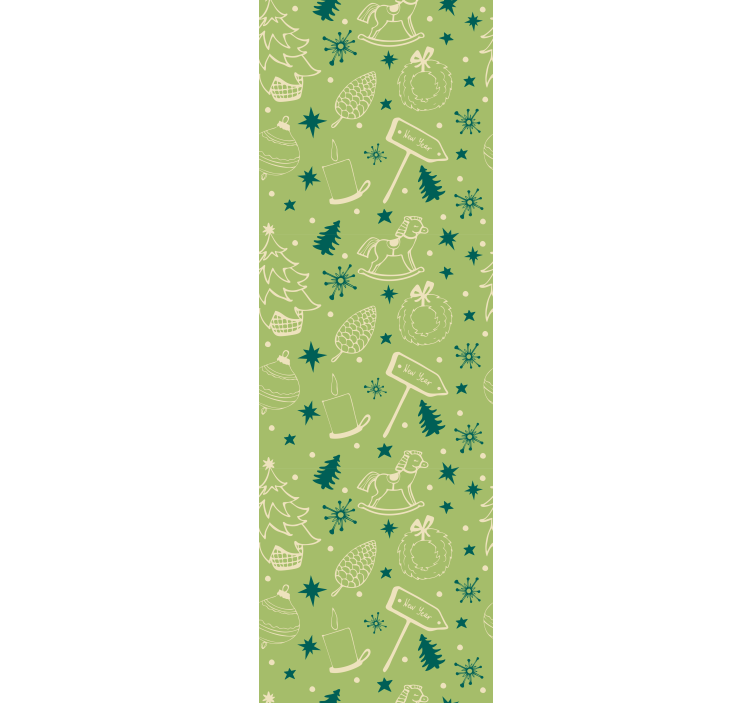 Rollo fenster kinderzimmer mit weihnachtsmotiven grün - TenStickers