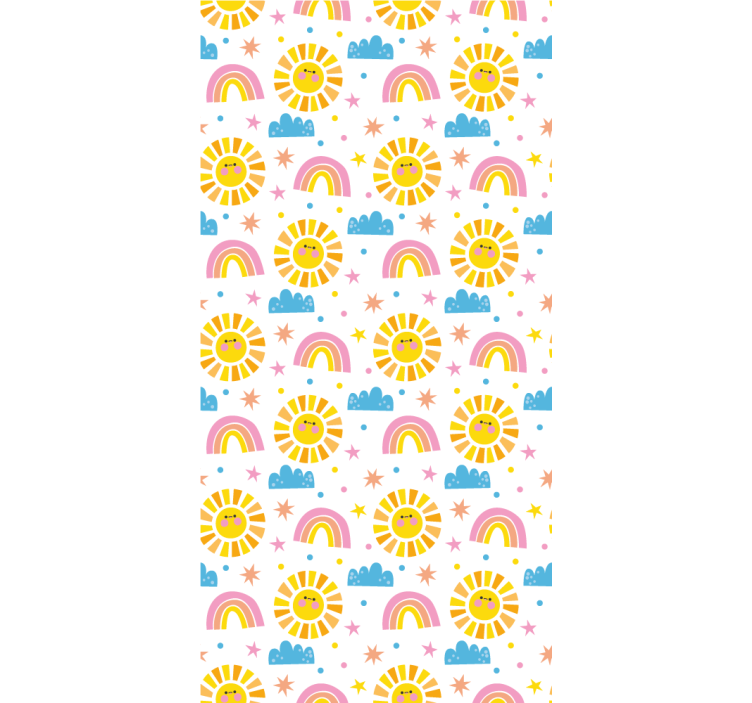 Rollo fenster kinderzimmer regenbogen sonne wolken - TenStickers