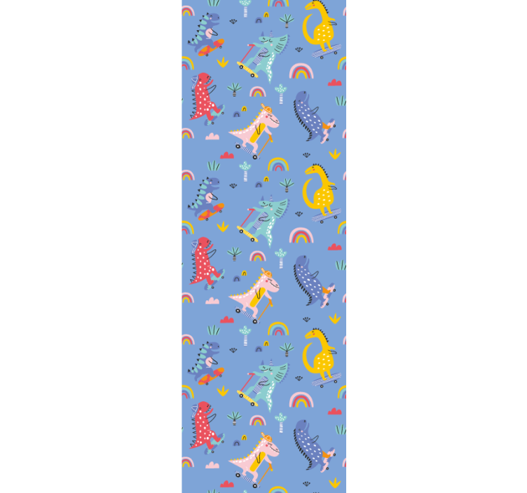 Rollo fenster kinderzimmer süße skater-dinosaurier - TenStickers