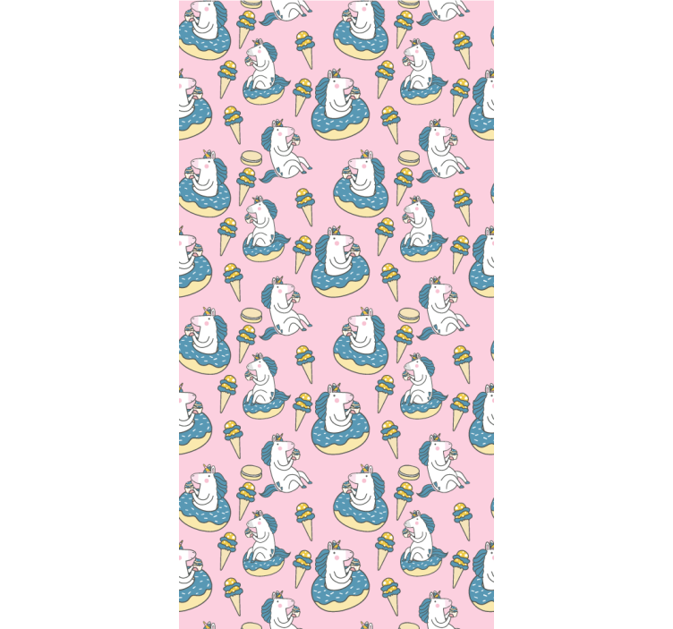 Rollo fenster kinderzimmer einhörner und eistüten rosa - TenStickers
