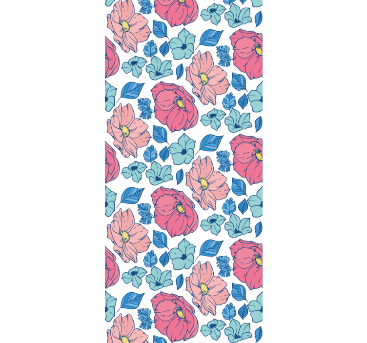 Rollo fenster kinderzimmer zarte rosa und blaue blumen - TenStickers
