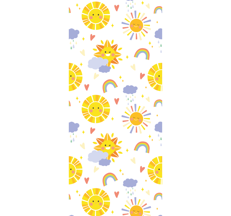 Rollo fenster kinderzimmer in pastell regenbögen und wolken - TenStickers