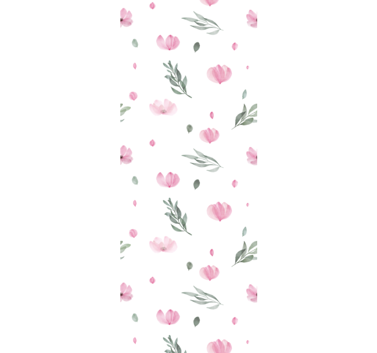 Rollo fenster kinderzimmer mit pinken minimalblumen - TenStickers