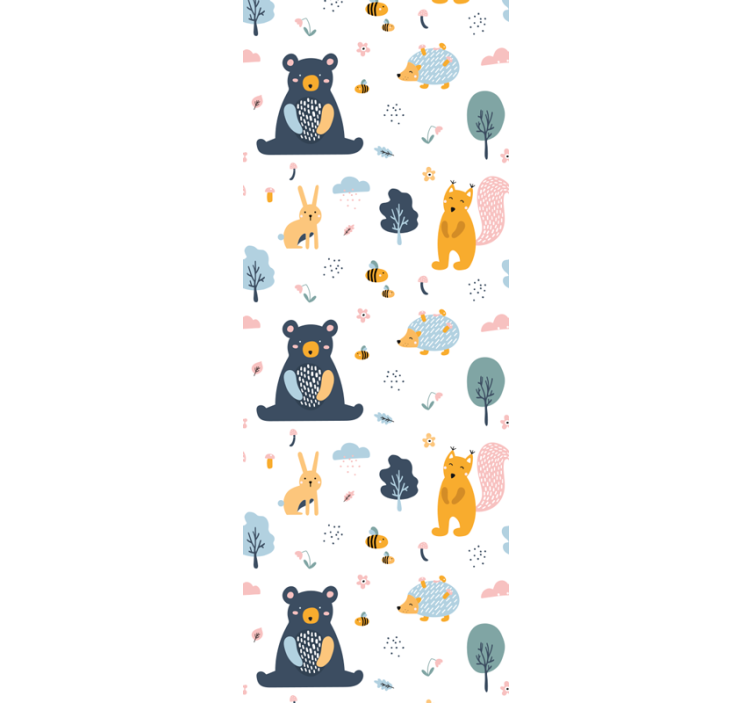 Rollo fenster kinderzimmer mit bunten eichhörnchen und bären - TenStickers