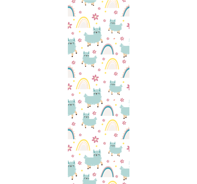 Rollo fenster kinderzimmer mit lustigem schaf-einhorn-muster - TenStickers
