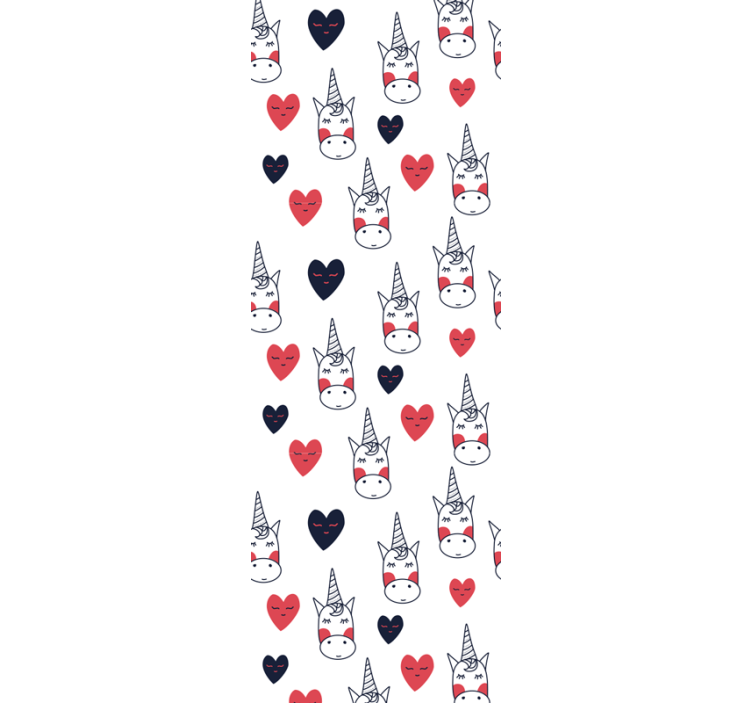 Rollo fenster kinderzimmer einhornmuster mit herzen - TenStickers