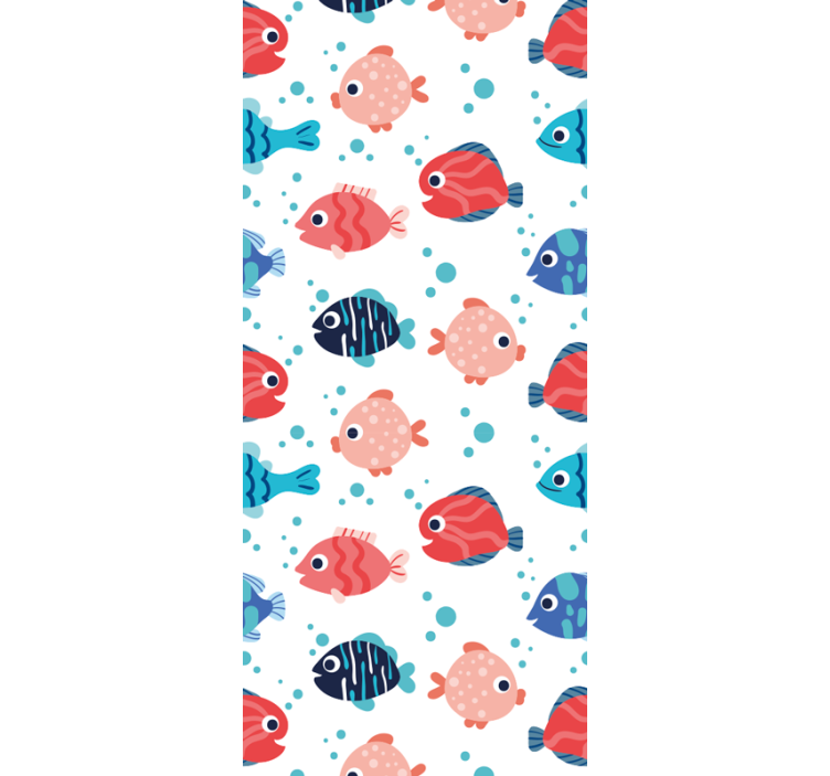 Rollo fenster kinderzimmer rosa und blaue fische - TenStickers
