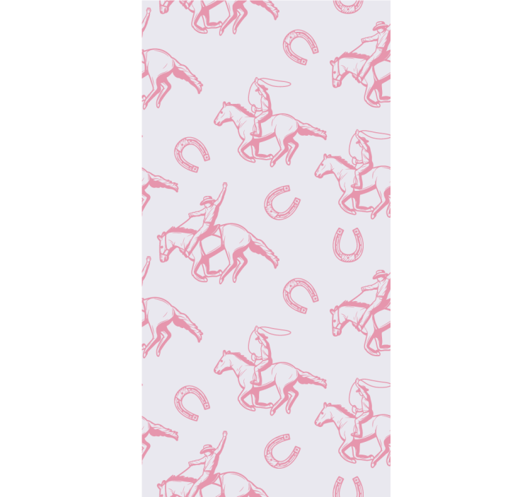 Rollo fenster kinderzimmer mit pinkem cowboy-pferd-muster - TenStickers