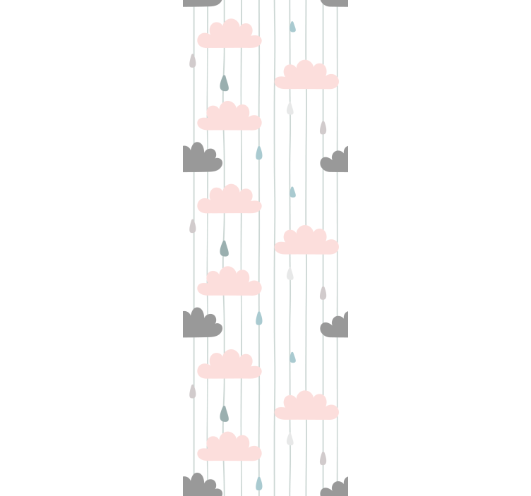 Rollo fenster kinderzimmer rosa und graue wolken - TenStickers