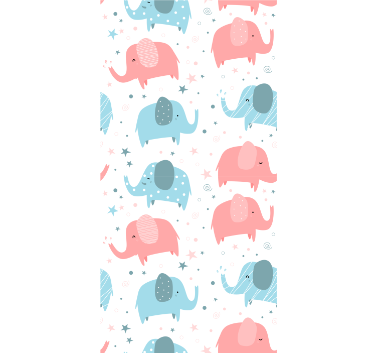 Rollo fenster kinderzimmer elefant rosa und blau - TenStickers