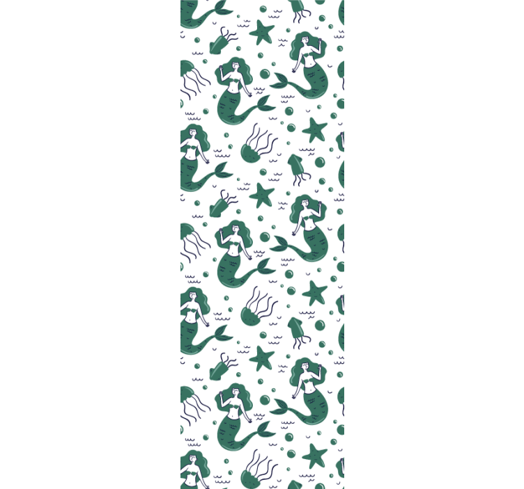 Rollo fenster kinderzimmer grüne meerjungfrauen - TenStickers