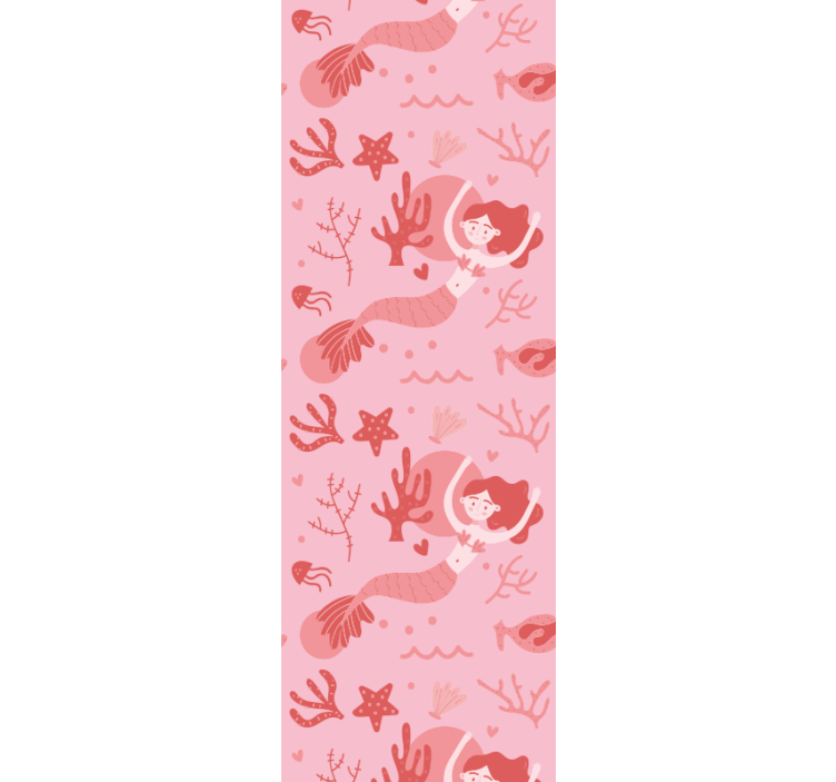 Rollo fenster kinderzimmer meerjungfrau pink winkend - TenStickers