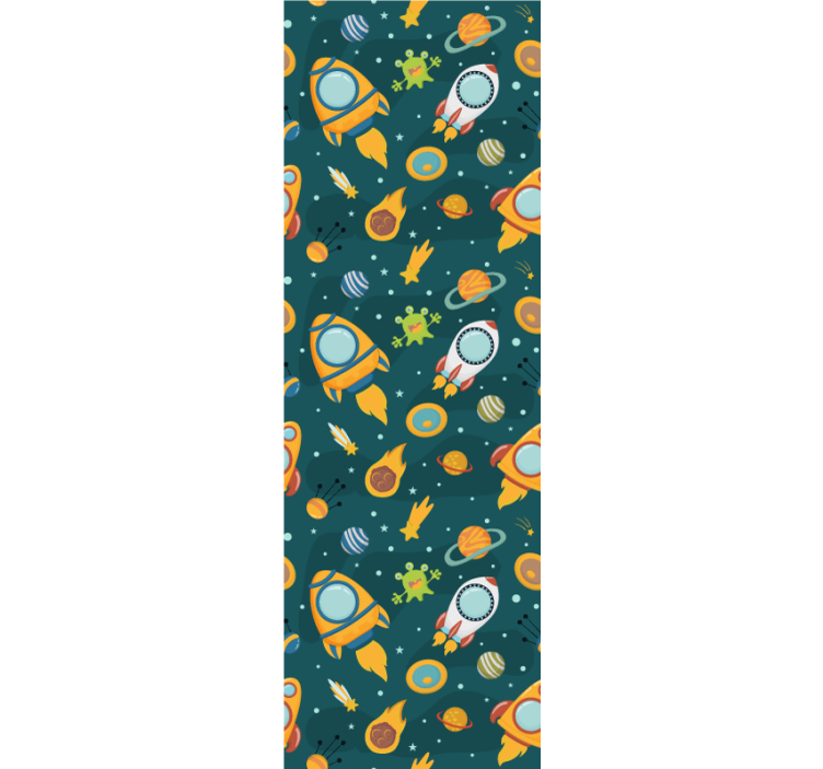 Rollo fenster kinderzimmer mit lustigen aliens illustration - TenStickers