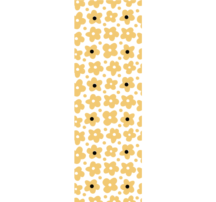 Rollo fenster kinderzimmer gelbes abstraktes blumenmuster - TenStickers