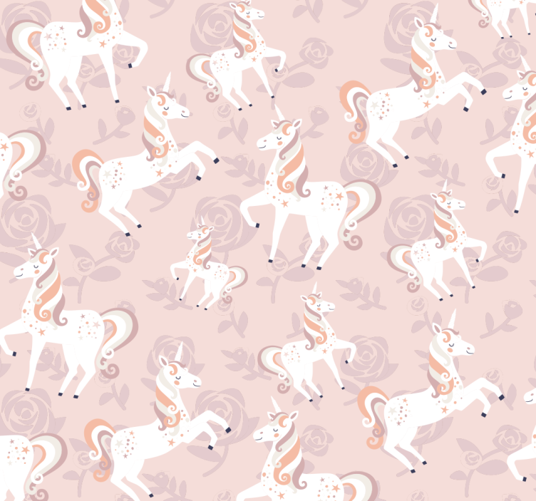 Rollo fenster kinderzimmer pinkes einhorn mit blumen - TenStickers