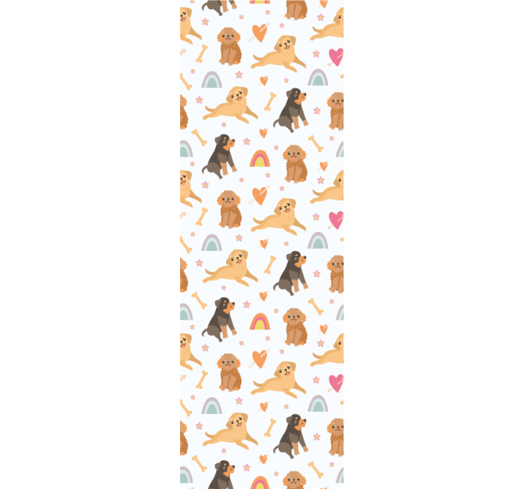 Rollo fenster kinderzimmer mit süßem hund und regenbogenmuster - TenStickers