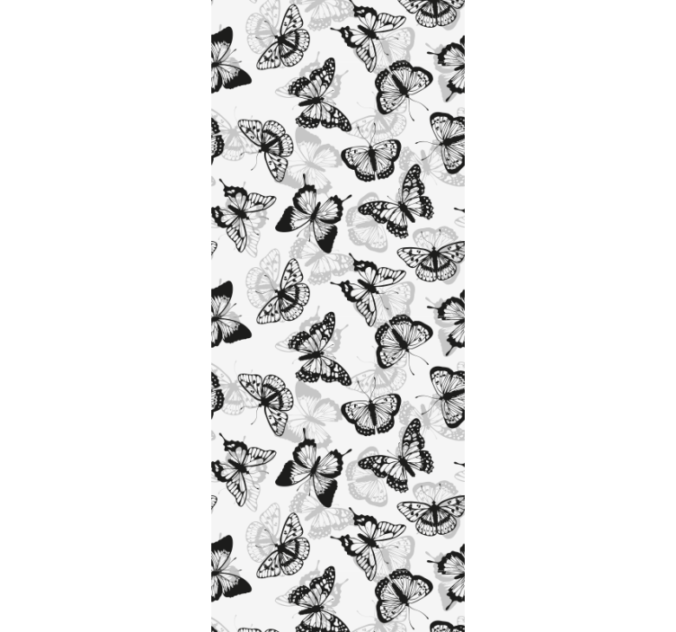 Rollo fenster home office mit schwarzem schmetterlingsmuster - TenStickers