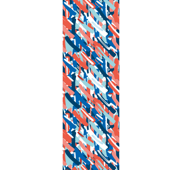 Rollo fenster jugendzimmer in rot blau und weißem pinselstrich - TenStickers