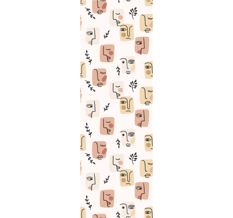 Rollo fenster jugendzimmer mit abstraktem gesichtermuster - TenStickers