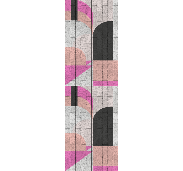 Fenster rollo modern mit abstrakten formen auf ziegeln - TenStickers