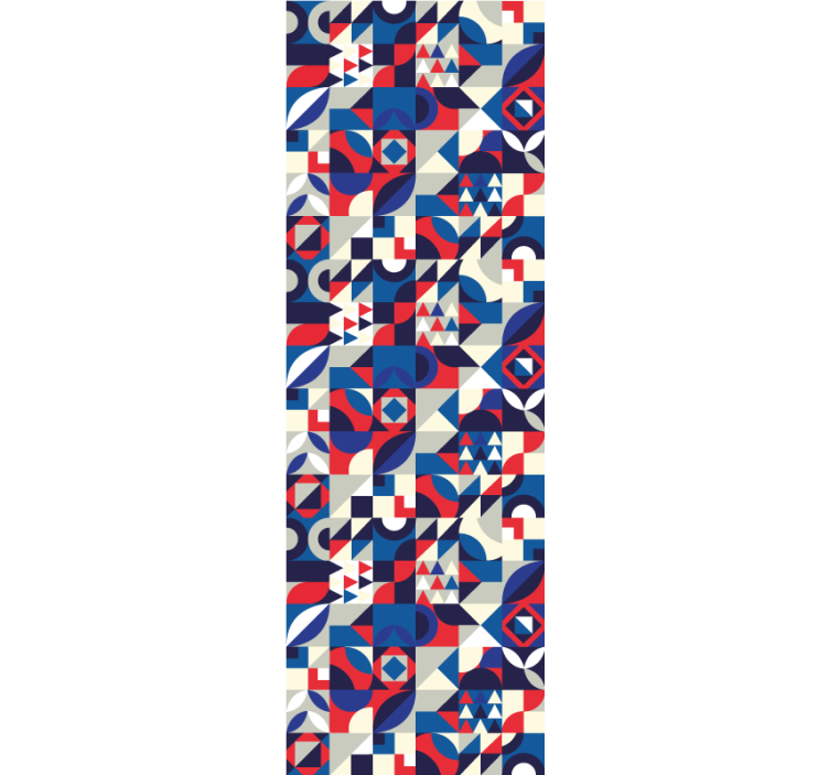 Fenster rollo modern mit rot-blauem mosaikmuster - TenStickers