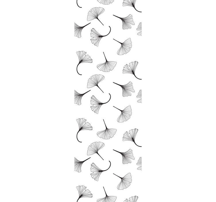 Fenster rollo modern ginkgo blätter schwarz muster - TenStickers