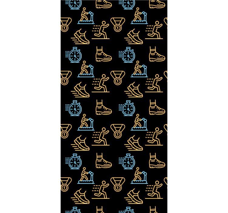 Fenster rollo modern mit neonfarbigen icons auf schwarz - TenStickers