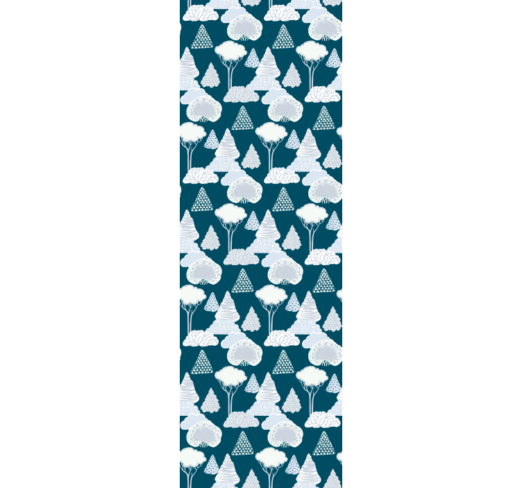 Fenster rollo modern mit navyblauen japandi-bäumen - TenStickers