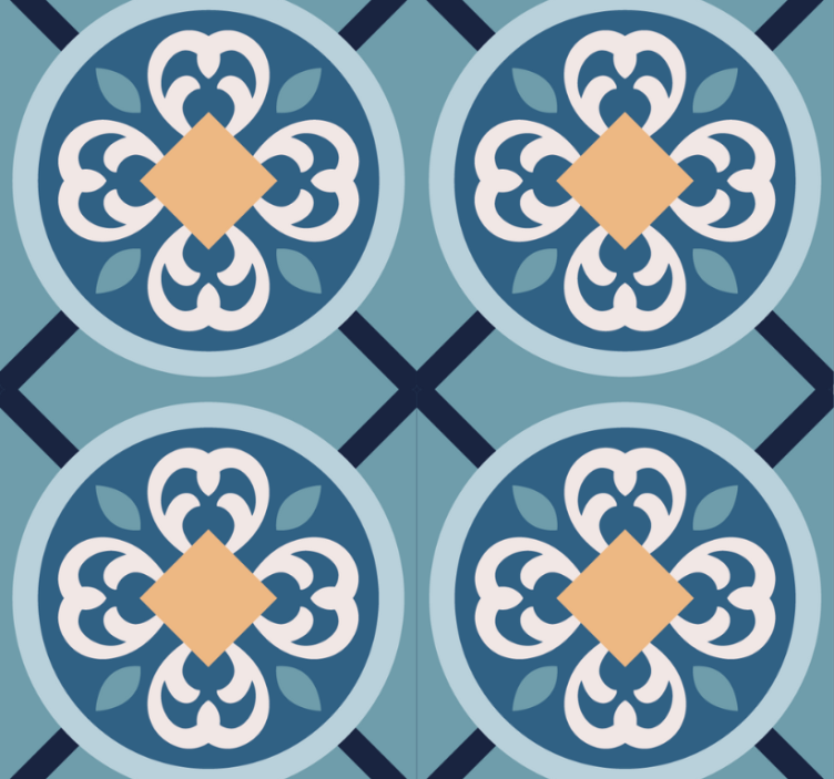 Fenster rollo modern in meerblauen portugiesischen fliesen - TenStickers
