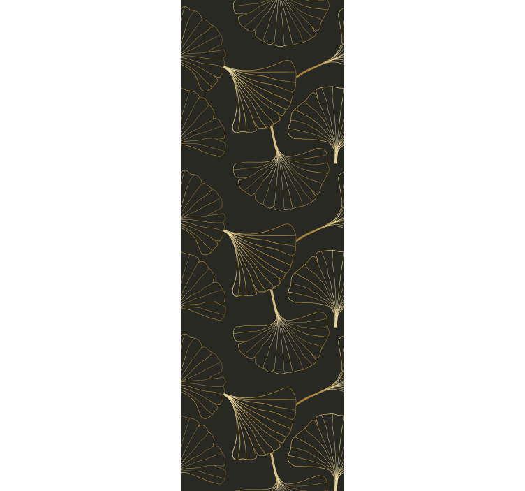 Fenster rollo modern ginkgo blätter anthrazit gold - TenStickers