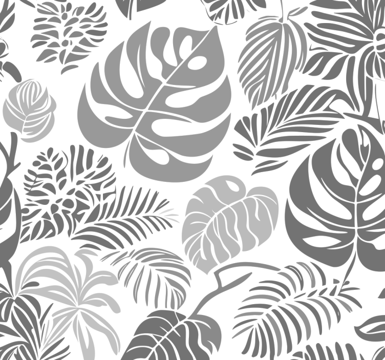 Rollo fenster grau mit monstera-blättern - TenStickers